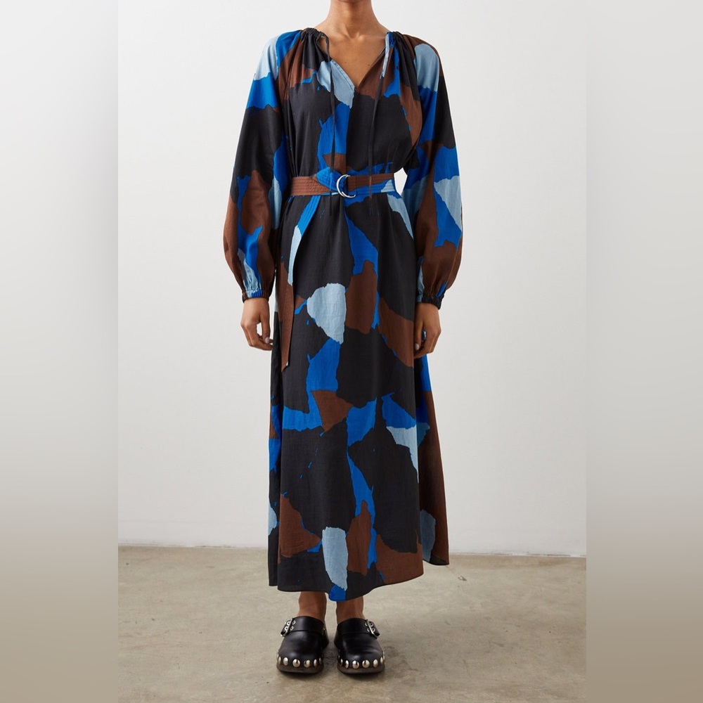 Rails Leanna Dress Blue Multi Color‎ Block size small